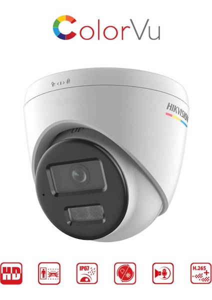 Hıkvısıon DS-2CD1347G2H-LIUF, 4mpix, 2,8mm Lens, H265+, 30MT Gece Görüşü, Dahili Mikrofon, Color Vu Lite, Full Time Color, Dome Ip Kamera fiyatları
