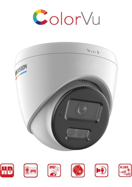 Hıkvısıon DS-2CD1347G2H-LIUF, 4mpix, 2,8mm Lens, H265+, 30MT Gece Görüşü, Dahili Mikrofon, Color Vu Lite, Full Time Color, Dome Ip Kamera modelleri