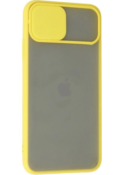 iPhone 11 Pro Max Kılıf Palm Buzlu Kamera Sürgülü Silikon - Sarı modelleri