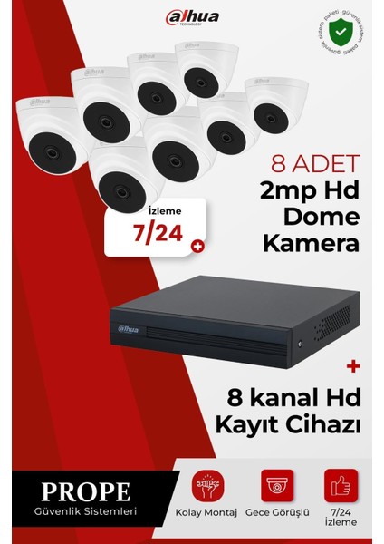 8 Kameralı Hd Sistem Paketi