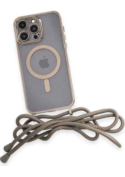 iPhone 13 Pro Kılıf Divo Lazer Askılı Magsafe Kapak - Gold fırsatları