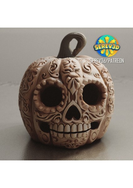 Ölülerin Günü Balkabağı Lambası - Cadılar Bayramı Fener Dekoru - 3D Baskı Stl/3mf fiyatları