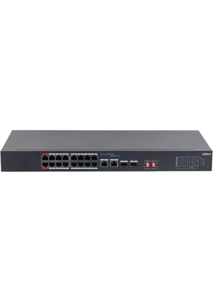 S3218-16ET-135, 16 Port, Megabit, Poe 135W, 2 Port Gigabit Uplink, 2 Port Gigabit Sfp, Longe Range 250MT, Yönetilemez, Rack Mount Switch
