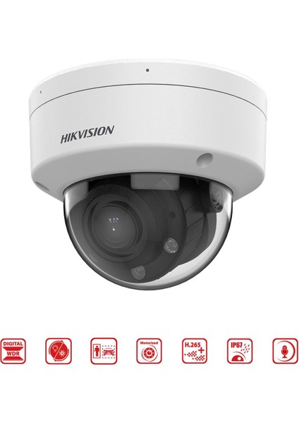 Hıkvısıon DS-2CD1723G2-LIZSU 2mpix, 2,8-12MM Motorized Lens, Dual Light, Dahili Mikrofon, H265+,30MT Gece Görüşü, Sd Kart, Poe, Dome Ip Kamera fiyatları