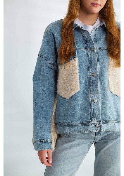 Triko Panel Detaylı Oversize Kot Ceket fırsatları