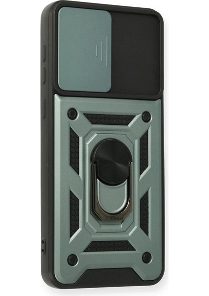 Samsung Galaxy A02 Kılıf Pars Lens Yüzüklü Silikon - Yeşil modelleri