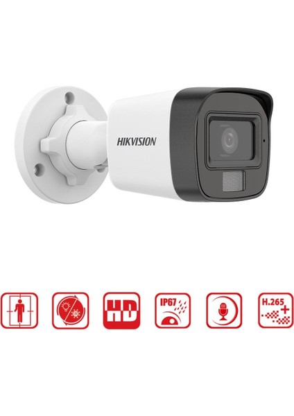 Hıkvısıon DS-2CD1021G2-LIUF 2mpix, 2,8mm Lens, H265+,20MT Gece Görüşü, Hybrid Light, Sd Kart,dahili Mikrofon, Poe, Bullet Ip Kamera modelleri