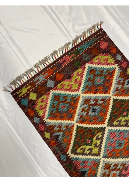 El Dokuma Afgan Kilim Yün Kök Boya