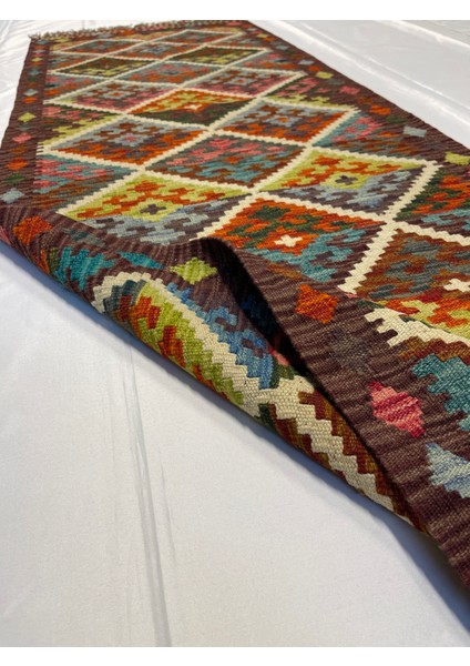 El Dokuma Afgan Kilim Yün Kök Boya