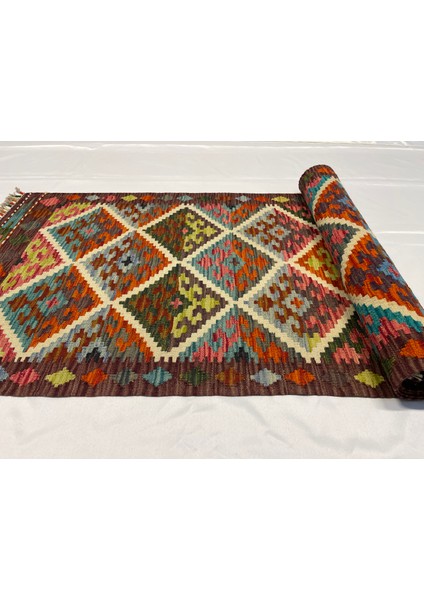 El Dokuma Afgan Kilim Yün Kök Boya