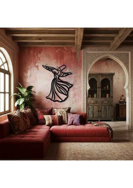 Semazen Temalı Ahşap Duvar Tablosu fırsatları