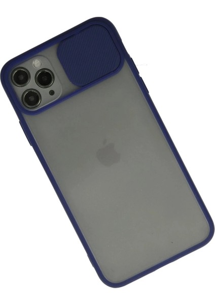 iPhone 11 Pro Max Kılıf Palm Buzlu Kamera Sürgülü Silikon - Lacivert fiyatları