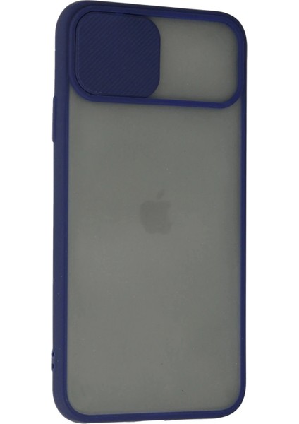 iPhone 11 Pro Max Kılıf Palm Buzlu Kamera Sürgülü Silikon - Lacivert modelleri