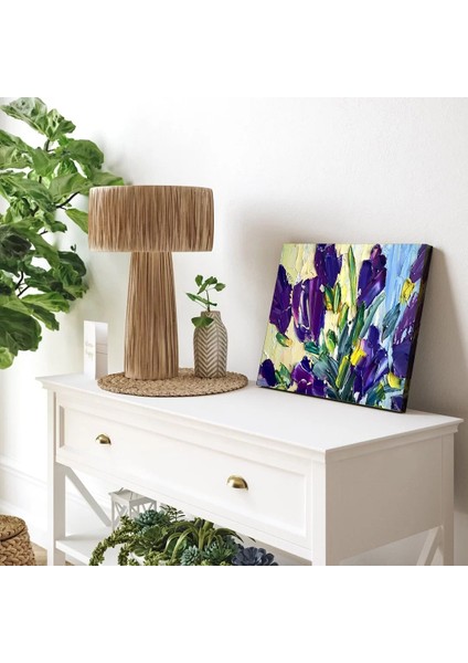 Mor Çiçek Kanvas Tablo