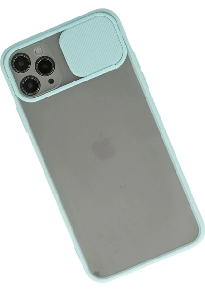 iPhone 11 Pro Max Kılıf Palm Buzlu Kamera Sürgülü Silikon - Turkuaz fiyatları