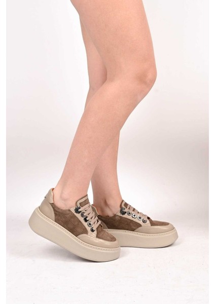 Bağcıklı Poli Taban Hakiki Deri Sneaker 334-7877-49 Kadın Ayakkabı