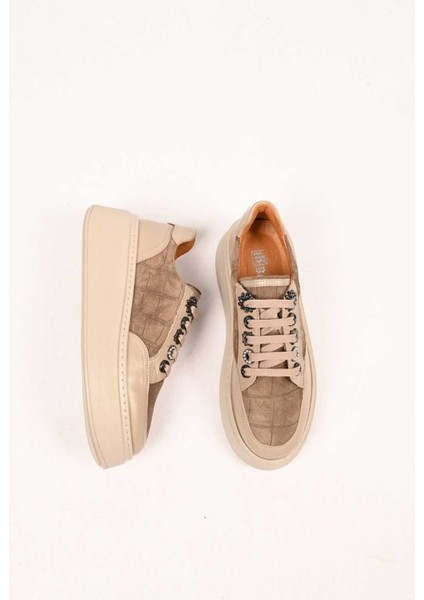 Bağcıklı Poli Taban Hakiki Deri Sneaker 334-7877-49 Kadın Ayakkabı