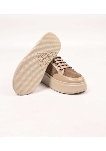 Bağcıklı Poli Taban Hakiki Deri Sneaker 334-7877-49 Kadın Ayakkabı