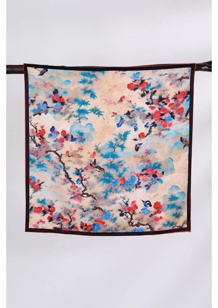 Çift Taraflı Doğal Motifli Fular