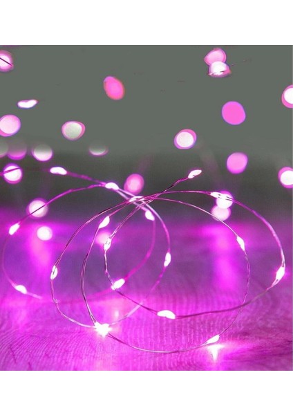 Ev Balkon ve Parti Için 10 Metre Pilli Pembe Renk Peri LED Yılbaşı Süsü Işık fırsatları