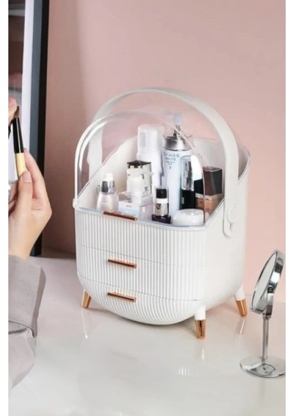 Çekmeceli Kozmetik Organizer Beyaz