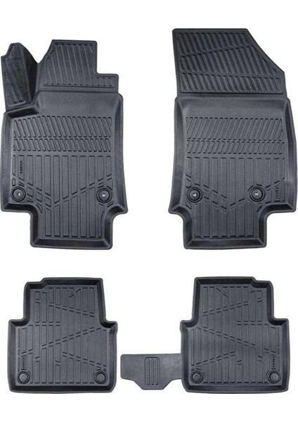 Citroen C3 Aircross 2017-2024 Için Havuzlu Oto Paspas, Yüksek Kenarlı, Esnek, Araca Özel, Kokusuz