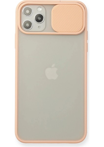 iPhone 11 Pro Max Kılıf Palm Buzlu Kamera Sürgülü Silikon - Pembe
