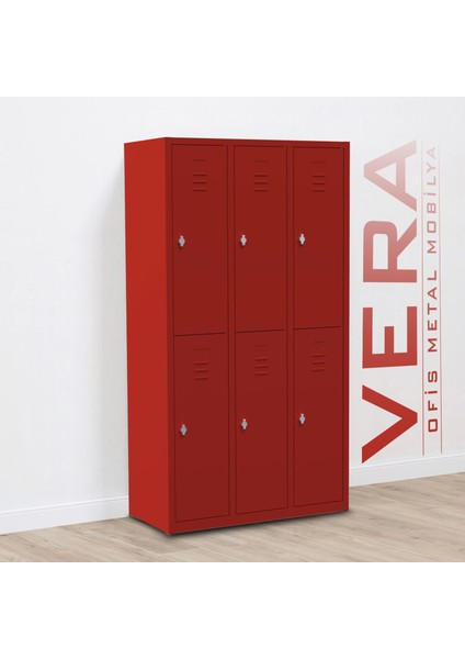 Metal Soyunma Dolabı 6 Kişilik Işçi Soyunma Dolabı