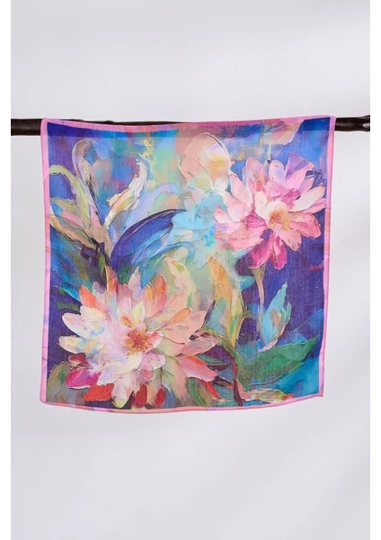 Çiçek Desenli Fular