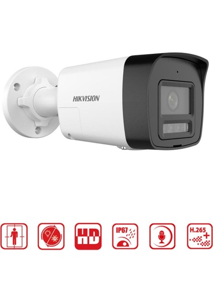 Hıkvısıon DS-2CD1021G2-LIUF 2mpix, 4mm Lens, H265+ ,20MT Gece Görüşü, Hybrid Light, Sd Kart,dahili Mikrofon, Poe, Bullet Ip Kamera fiyatları