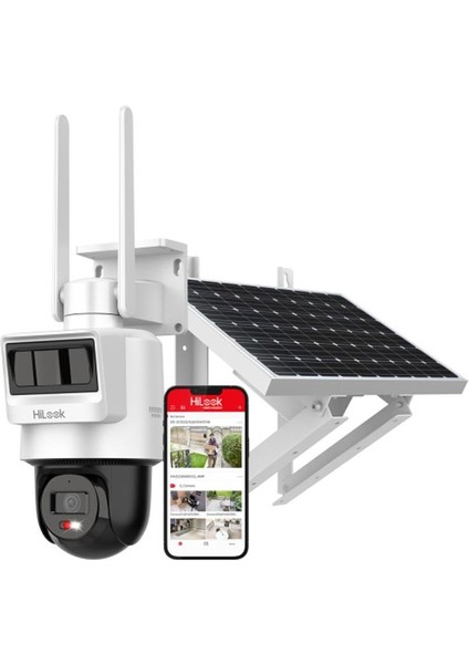 Hılook PTZ-N2C400I-K/4G/C05S10, 4mpix, 4mm, 30MT Gece Görüşü, Dahili Mikrofon, Pır+Radar, 4g, Solar Pt Ip Kamera