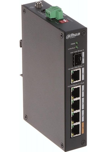 PFS3106-4ET-60-V2, 4 Port, Megabit, Poe 60W, 1 Port Gigabit Uplink, 1 Port Gigabit Sfp, Yönetilemez, Masaüstü Switch