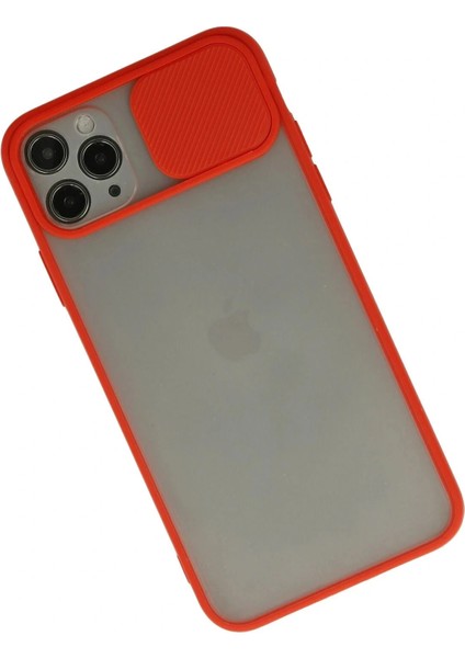 iPhone 11 Pro Max Kılıf Palm Buzlu Kamera Sürgülü Silikon - Kırmızı fiyatları