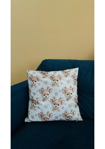 3D Nakış Efektli Sevimli Geyik Kırlent Kılıfı 43X43 (Iç Dolgusuz) fiyatları