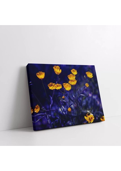 Mavi ve Sarı Çiçekler Kanvas Tablo fiyatları