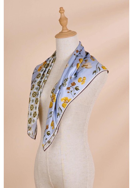 Retro Çiçek ve Geometrik Desenli Fular modelleri