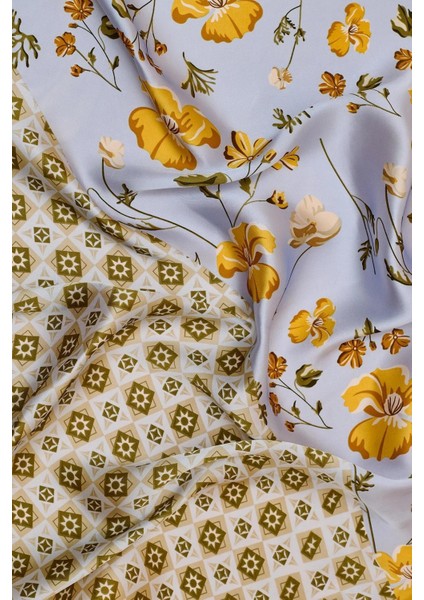 Retro Çiçek ve Geometrik Desenli Fular fırsatları