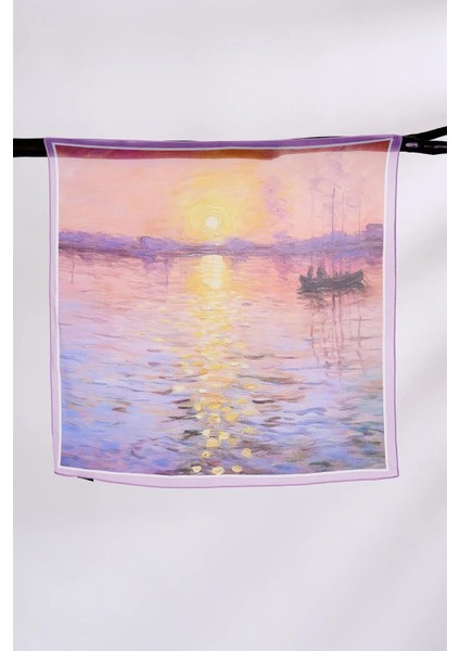 Monet Gün Doğumu Tasarımlı Fular