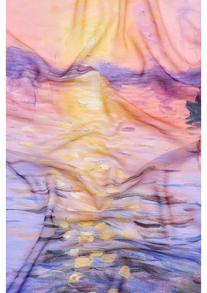 Monet Gün Doğumu Tasarımlı Fular fırsatları