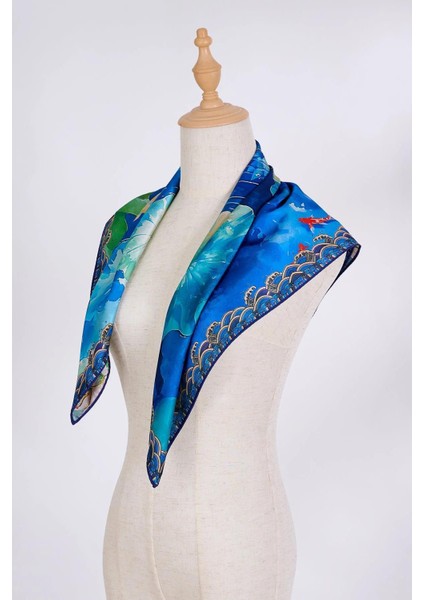 Çift Taraflı Çiçek Desenli Fular modelleri