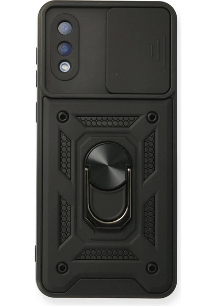 Samsung Galaxy A02 Kılıf Pars Lens Yüzüklü Silikon - Siyah