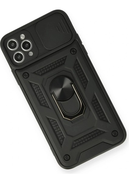 iPhone 11 Pro Max Kılıf Pars Lens Yüzüklü Silikon - Siyah modelleri