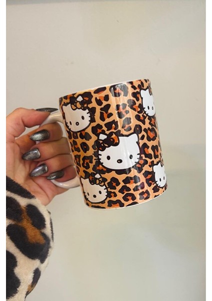 Hello Kitty Leopar Kupa Bardak - Baskılı Kupa Bardak fiyatları