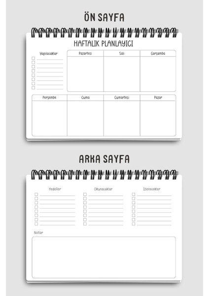 Haftalık Planlayıcı A5 Defter, Esnek Ince Karton Kapaklı, 1 Yıllık Planlayıcı, Turuncu Boho modelleri