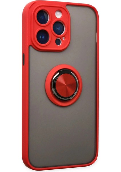 iPhone 14 Pro Max Kılıf Montreal Yüzüklü Silikon Kapak - Kırmızı fiyatları