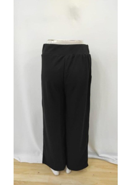 Kadın Beli Lastikli Düğmeli Ithal Krep Pantolon