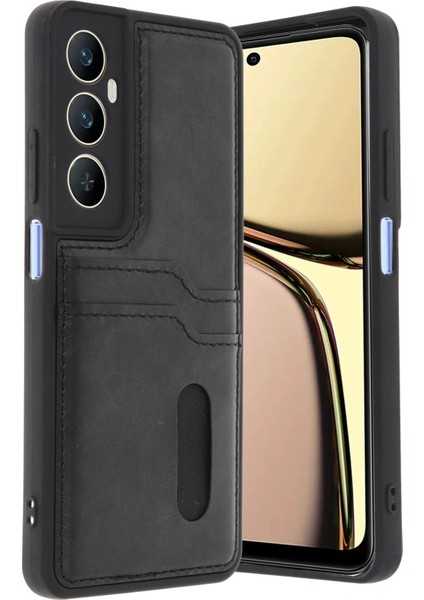 Realme C65 Sara Kartvizitli Deri Kılıf - Siyah modelleri
