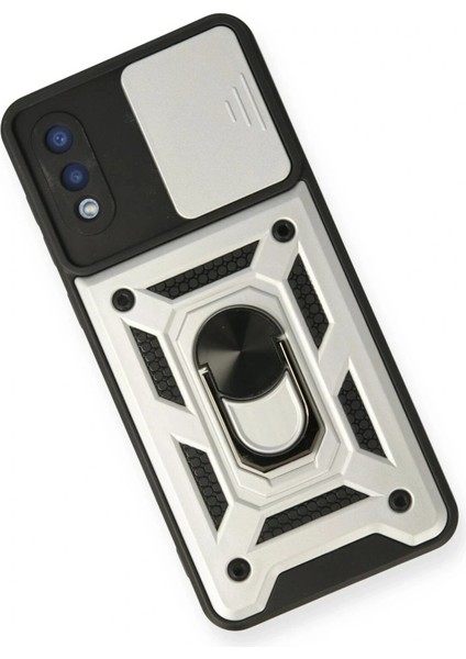 Samsung Galaxy A02 Kılıf Pars Lens Yüzüklü Silikon - Gümüş fiyatları