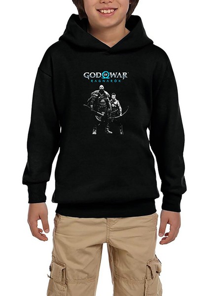 God Of War Ragnarok Atreus Kratos Siyah Çocuk Kapşonlu Sweatshirt