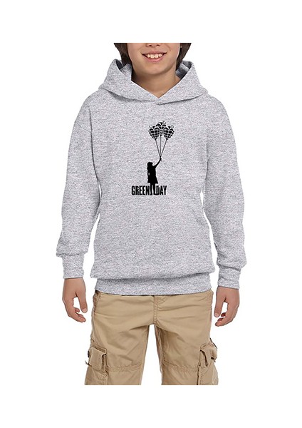 Green Day Girl Gri Çocuk Kapşonlu Sweatshirt